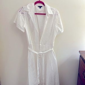 Brooks brothers white Eyelet size 10 dress